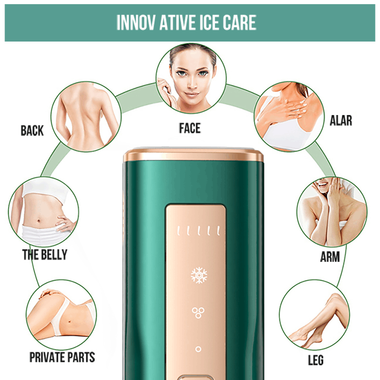 IPL Hair Removal Device with Ice Cooling Technology – Painless, Fast & Effective Permanent Hair Reduction