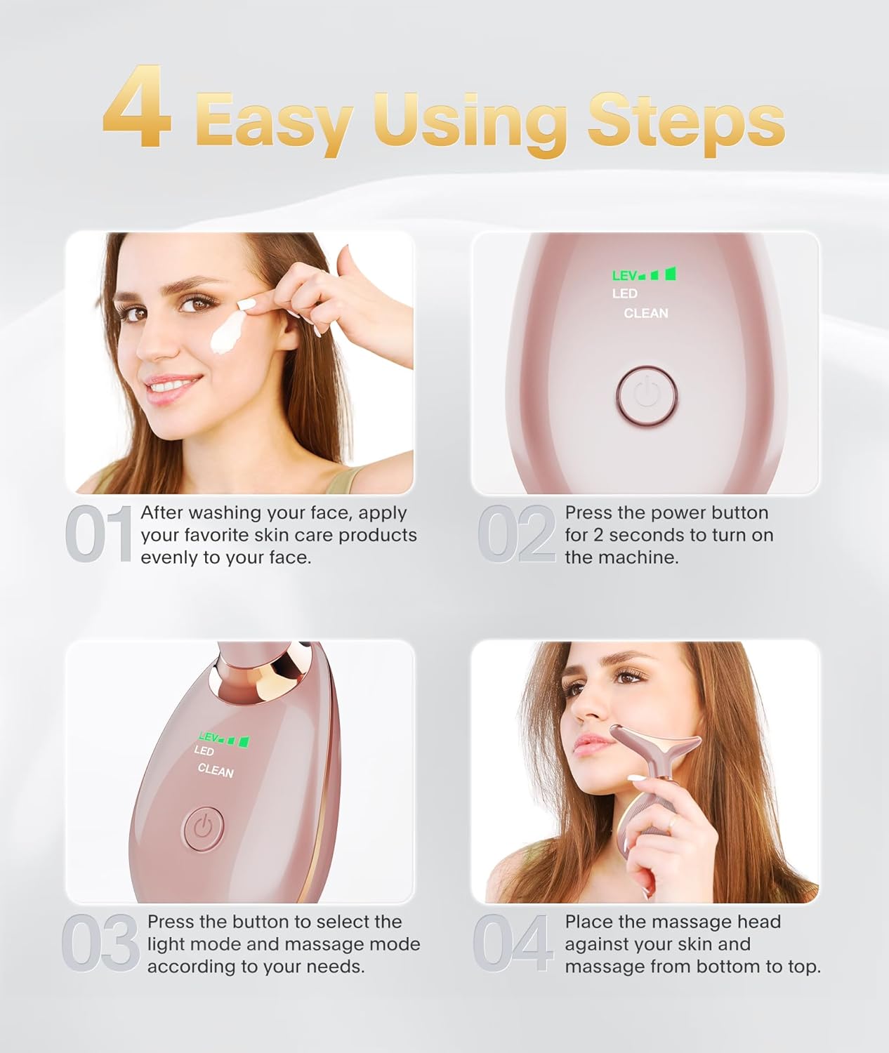 LED Face & Neck Massager โ Portable Skincare Tool for Glowing Skin