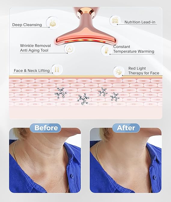LED Face & Neck Massager โ Portable Skincare Tool for Glowing Skin