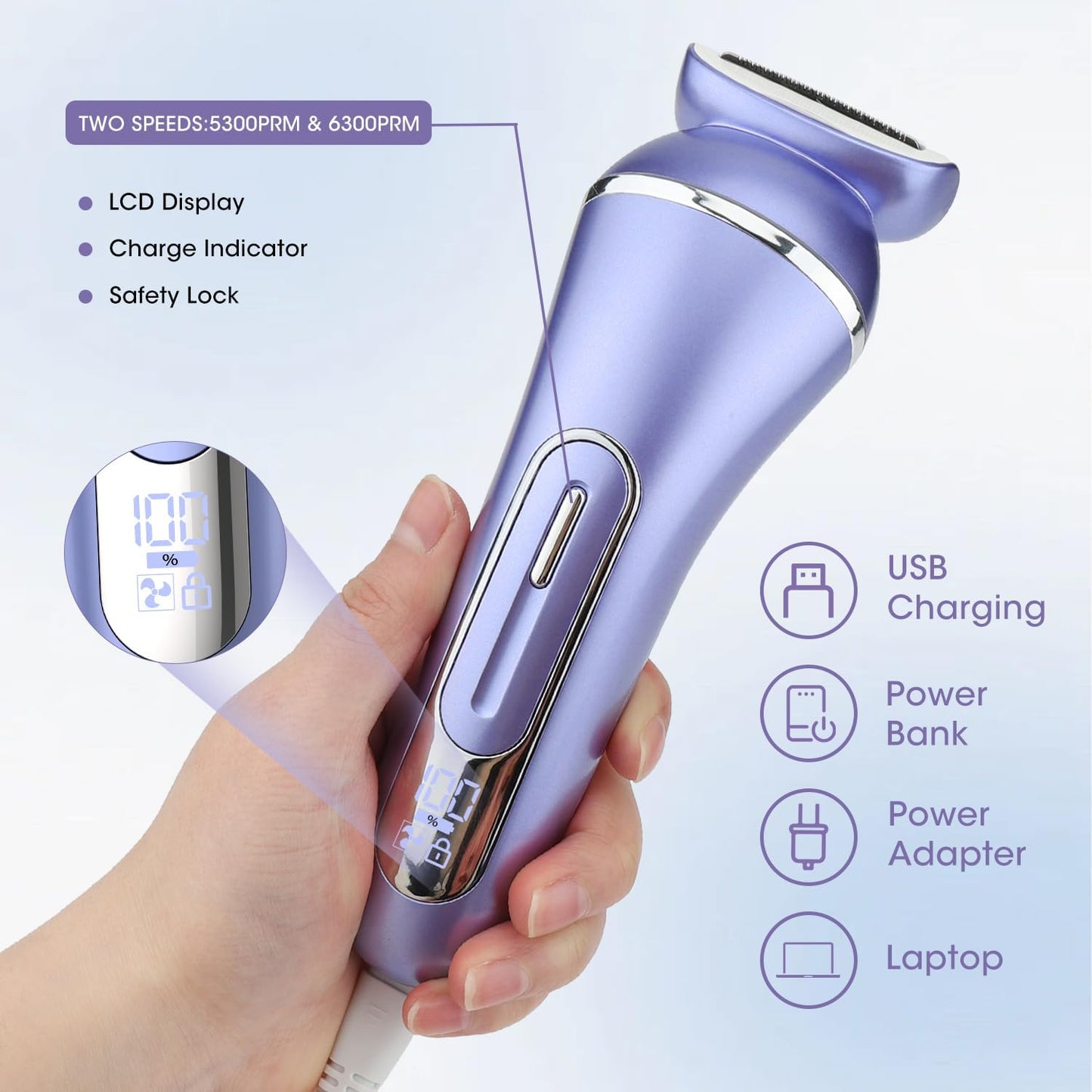 7-in-1 Waterproof Lady Shaver & Epilator Kit – Painless Hair Removal