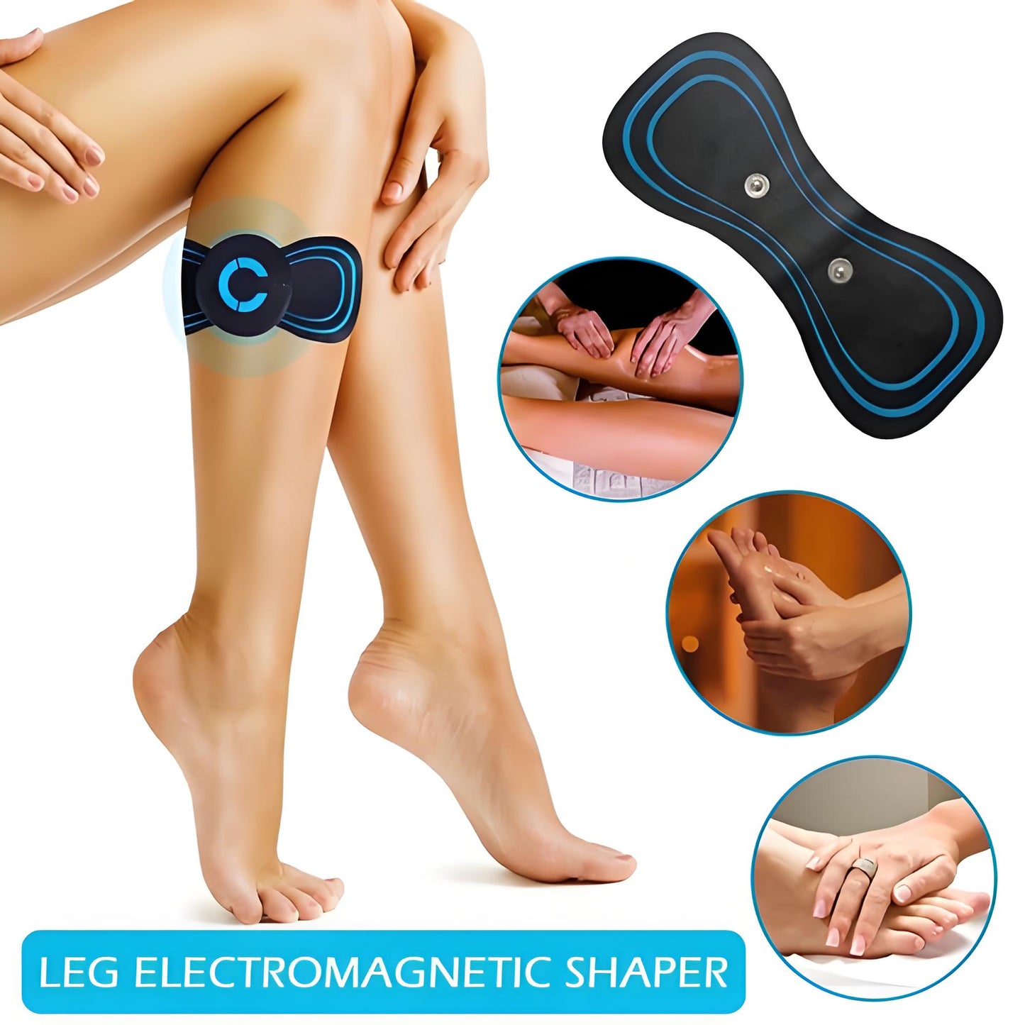 TENS + EMS Microcurrent Massager – 6 Modes, 2 Pads, Rechargeable Full-Body Pain Relief Device