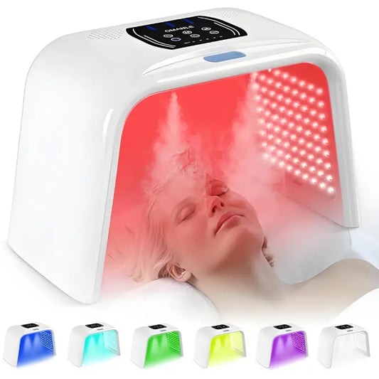 LED Light Therapy with Facial Steamer