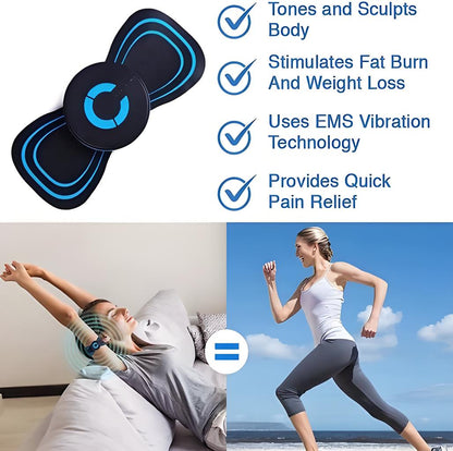 TENS + EMS Microcurrent Massager – 6 Modes, 2 Pads, Rechargeable Full-Body Pain Relief Device