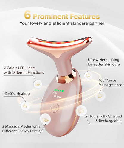 LED Face & Neck Massager – Portable Skincare Tool for Glowing Skin